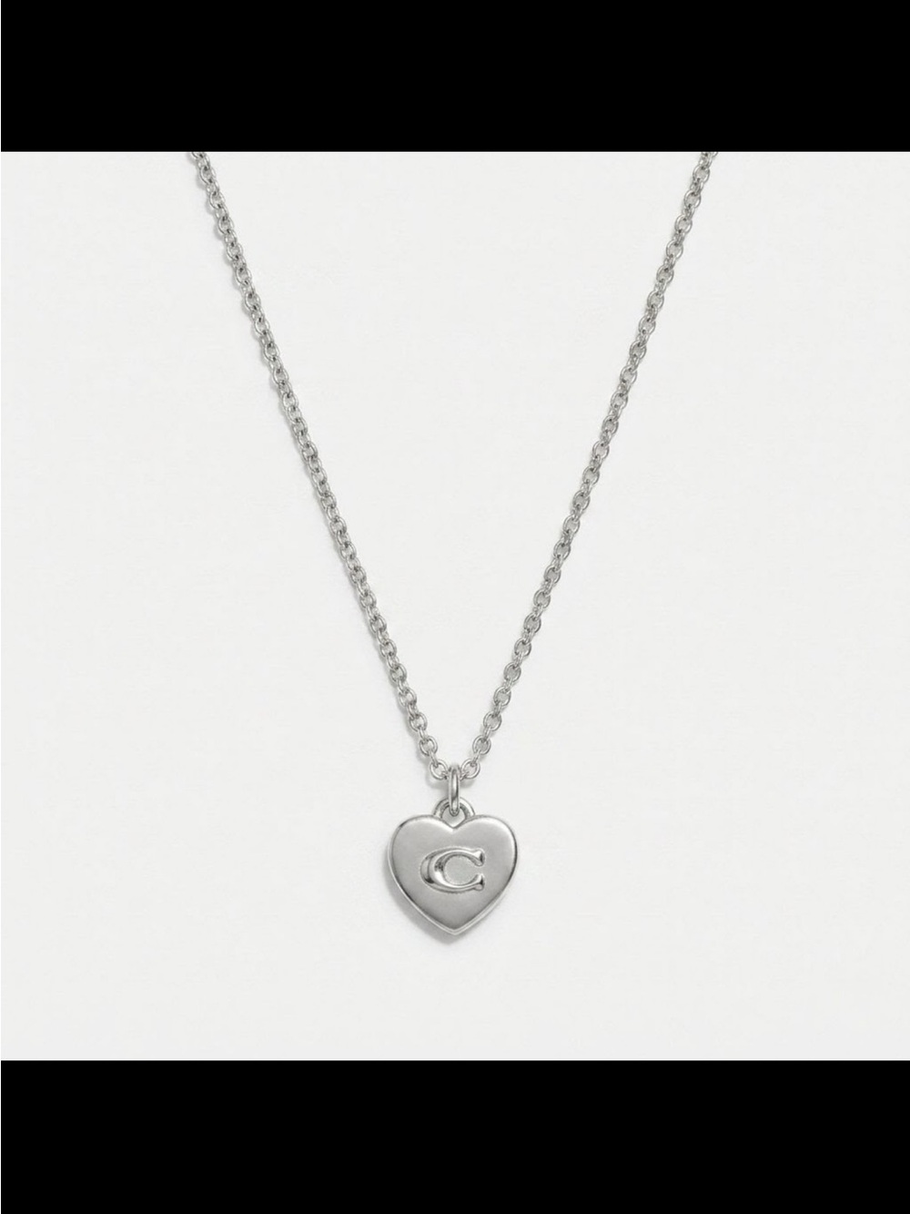 Coach Silver Heart Charm Pendant Necklace, 18”, Brand New - Picture 3 of 5